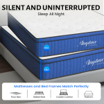 Anydove Queen Size Mattress 10/ 12 inch, Innerspring Mattress Queen in a Box, Hybrid Mattress for Pressure Relief, Blue - Image 3