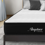 Anydove Queen Size Mattress 10/ 12 inch, Innerspring Mattress Queen in a Box, Hybrid Mattress for Pressure Relief, Black