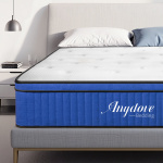 Anydove Queen Size Mattress 10/ 12 inch, Innerspring Mattress Queen in a Box, Hybrid Mattress for Pressure Relief, Blue