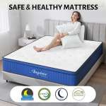 Anydove Queen Size Mattress 10/ 12 inch, Innerspring Mattress Queen in a Box, Hybrid Mattress for Pressure Relief, Blue - Image 2