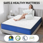 Queen Mattress 10/ 12 inch, Hybrid Queen Size Mattress in a Box with Upgrade Innerspring, Blue - Image 6