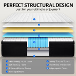 Queen Mattress 10/ 12 inch, Hybrid Queen Size Mattress in a Box with Upgrade Innerspring, Black - Image 5