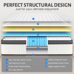 Queen Mattress 10/ 12 inch, Hybrid Queen Size Mattress in a Box with Upgrade Innerspring, White - Image 5