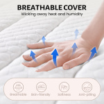 Queen Mattress 10/ 12 inch, Hybrid Queen Size Mattress in a Box with Upgrade Innerspring, Black - Image 3