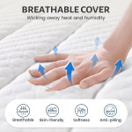 Queen Mattress 10/ 12 inch, Hybrid Queen Size Mattress in a Box with Upgrade Innerspring, White - Image 3