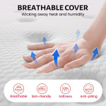 Queen Mattress 10/ 12 inch, Hybrid Queen Size Mattress in a Box with Upgrade Innerspring, Pink - Image 3