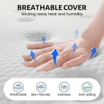 Queen Mattress 10/ 12 inch, Hybrid Queen Size Mattress in a Box with Upgrade Innerspring, Blue - Image 3