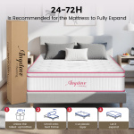 Anydove Queen Size Mattress 10/ 12 inch, Innerspring Mattress Queen in a Box, Hybrid Mattress for Pressure Relief, Pink - Image 3