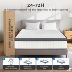 Queen Mattress 10/ 12 inch, Hybrid Queen Size Mattress in a Box with Upgrade Innerspring, White - Image 4