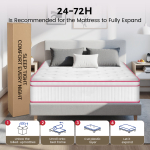 Queen Mattress 10/ 12 inch, Hybrid Queen Size Mattress in a Box with Upgrade Innerspring, Pink - Image 7