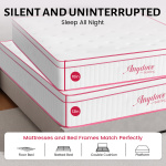 Anydove Queen Size Mattress 10/ 12 inch, Innerspring Mattress Queen in a Box, Hybrid Mattress for Pressure Relief, Pink - Image 4