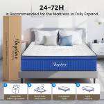 Anydove Queen Size Mattress 10/ 12 inch, Innerspring Mattress Queen in a Box, Hybrid Mattress for Pressure Relief, Blue - Image 7