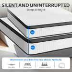 Queen Mattress 10/ 12 inch, Hybrid Queen Size Mattress in a Box with Upgrade Innerspring, White - Image 8