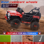 24V Kids Ride on Car, 2 Seater Ride on Toy for Big Kids with Remote Control, Kids Electric Vehicles Cars, 3 Speeds, LED Lights, Bluetooth Music, Red - Image 5