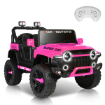 24V Kids Ride on Car, 2 Seater Ride on Toy for Big Kids with Remote Control, Kids Electric Vehicles Cars, 3 Speeds, LED Lights, Bluetooth Music, Pink