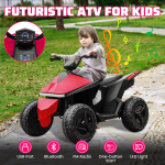 Kids ATV 4 Wheeler 24V, Ride on Toys Electric Car for Ages 3+ Toddlers Boys Girls with Remote Control, LED Headlights, Bluetooth, Music Player, Pink - Image 3
