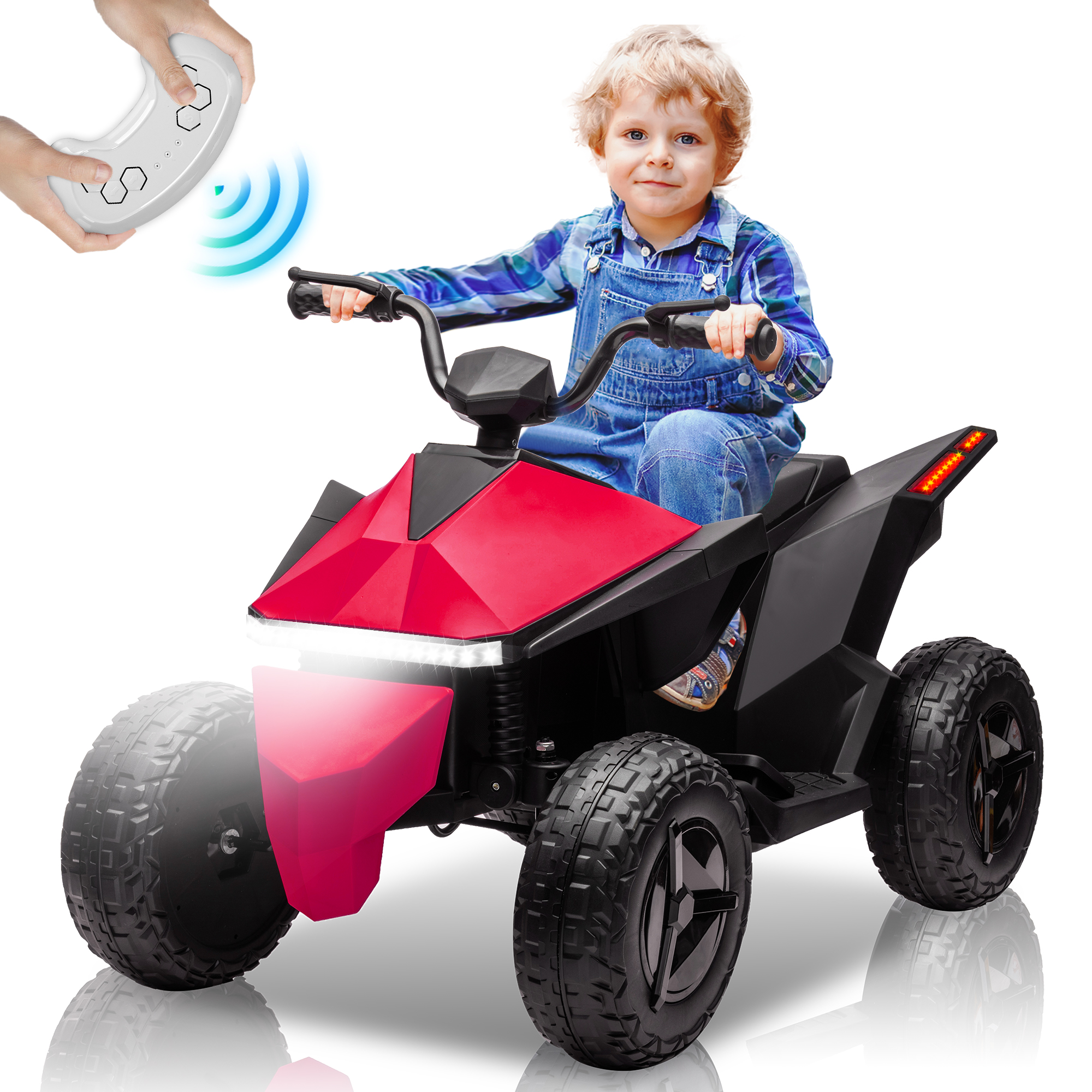 画板2 Kids ATV 4 Wheeler 24V, Ride on Toys Electric Car for Ages 3+ Toddlers Boys Girls with Remote Control, LED Headlights, Bluetooth, Music Player, Pink - Image 1