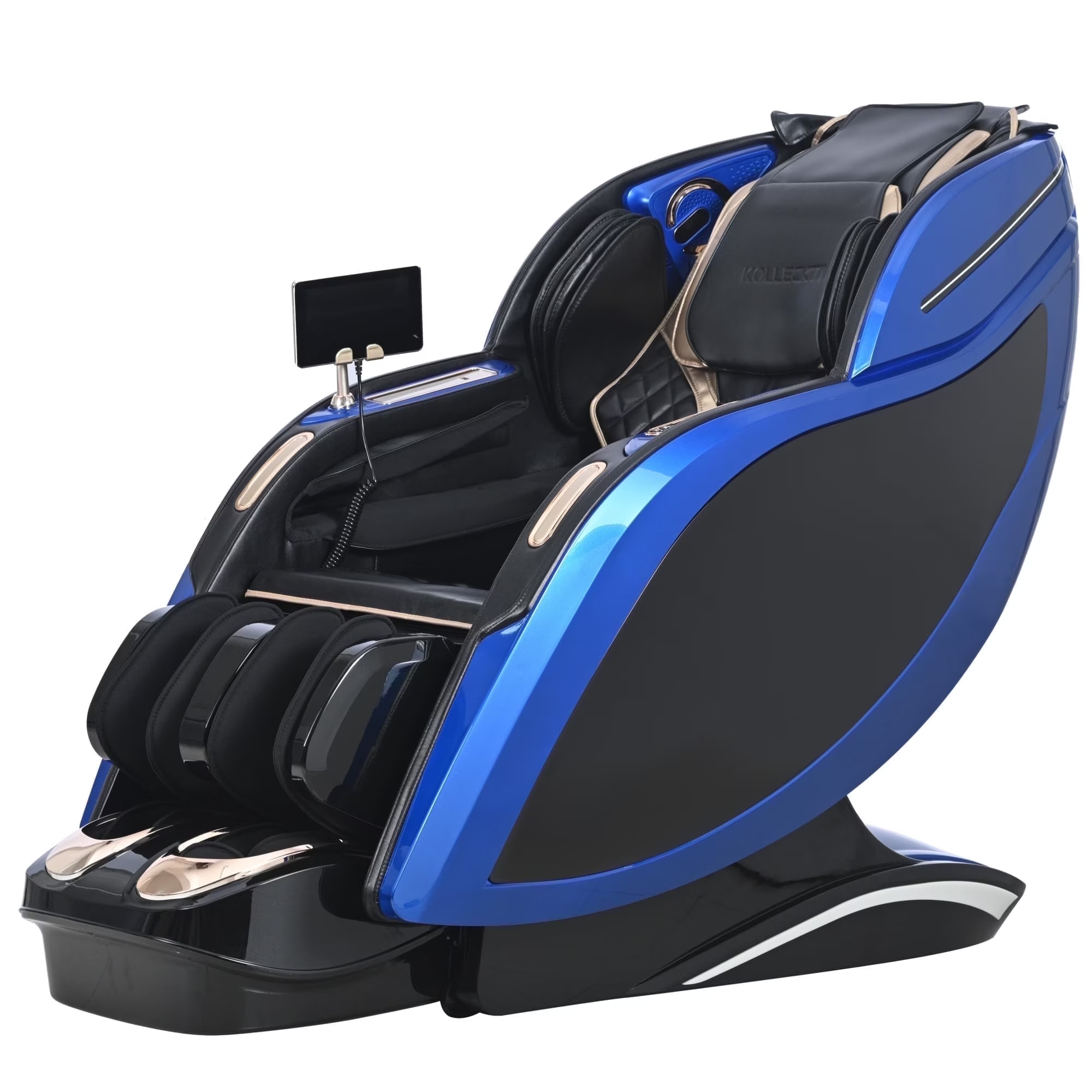 11 KOLLECKTIV 4D Massage Chair Zero Gravity Full Body Shiatsu Stretch SL Track, 12 Auto Modes & 6 Massage Techniques, Heating, AI Vioce, Electric Calf-rest Extension, Black and Blue - Image 1
