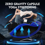 KOLLECKTIV 4D Massage Chair Zero Gravity Full Body Shiatsu Stretch SL Track, 12 Auto Modes & 6 Massage Techniques, Heating, AI Vioce, Electric Calf-rest Extension, Black and Blue - Image 6