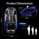 KOLLECKTIV 4D Massage Chair Zero Gravity Full Body Shiatsu Stretch SL Track, 12 Auto Modes & 6 Massage Techniques, Heating, AI Vioce, Electric Calf-rest Extension, Black and Blue - Image 7